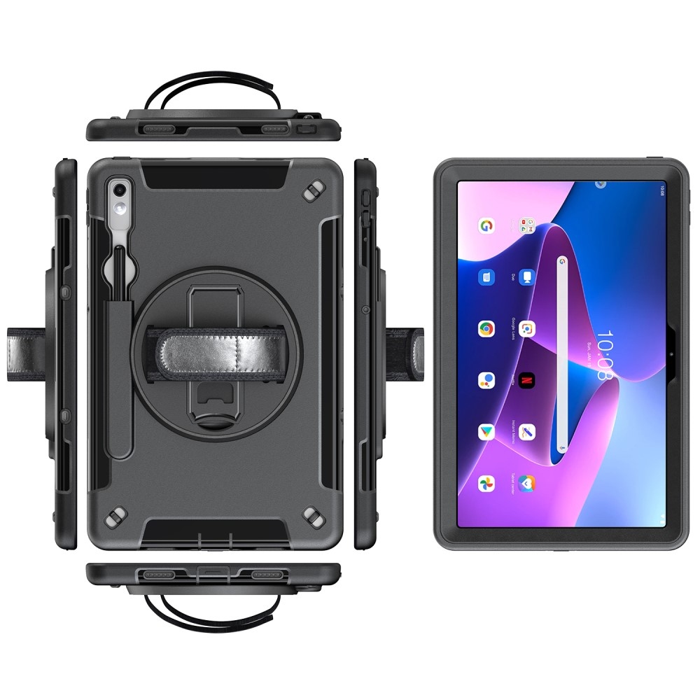 Strap odolný hybridní kryt s ochrannou na displej na Lenovo Tab P11 (2.Gen) - černý
