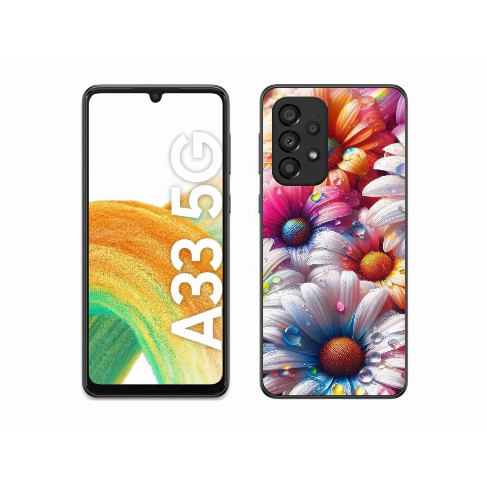Gelový kryt mmCase na Samsung Galaxy A33 5G - barevné kopretiny