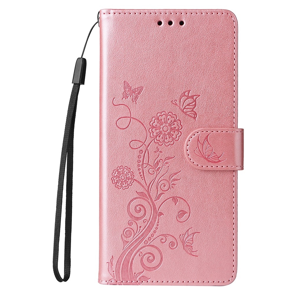 Flowery knížkové pouzdro na Vivo X200 Pro 5G - růžové