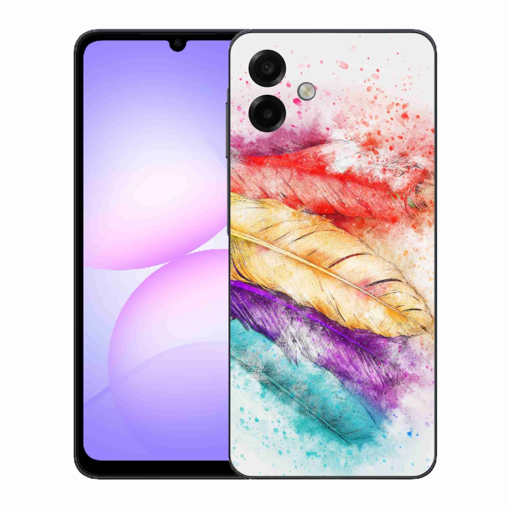 Gelový kryt mmCase na Samsung Galaxy A07 4G - barevné peří