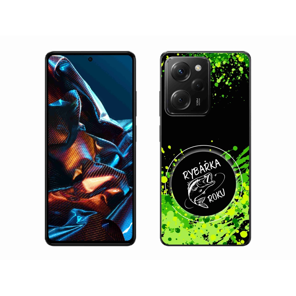 Gelový kryt mmCase na Xiaomi Poco X5 Pro 5G - rybářka roku černé pozadí