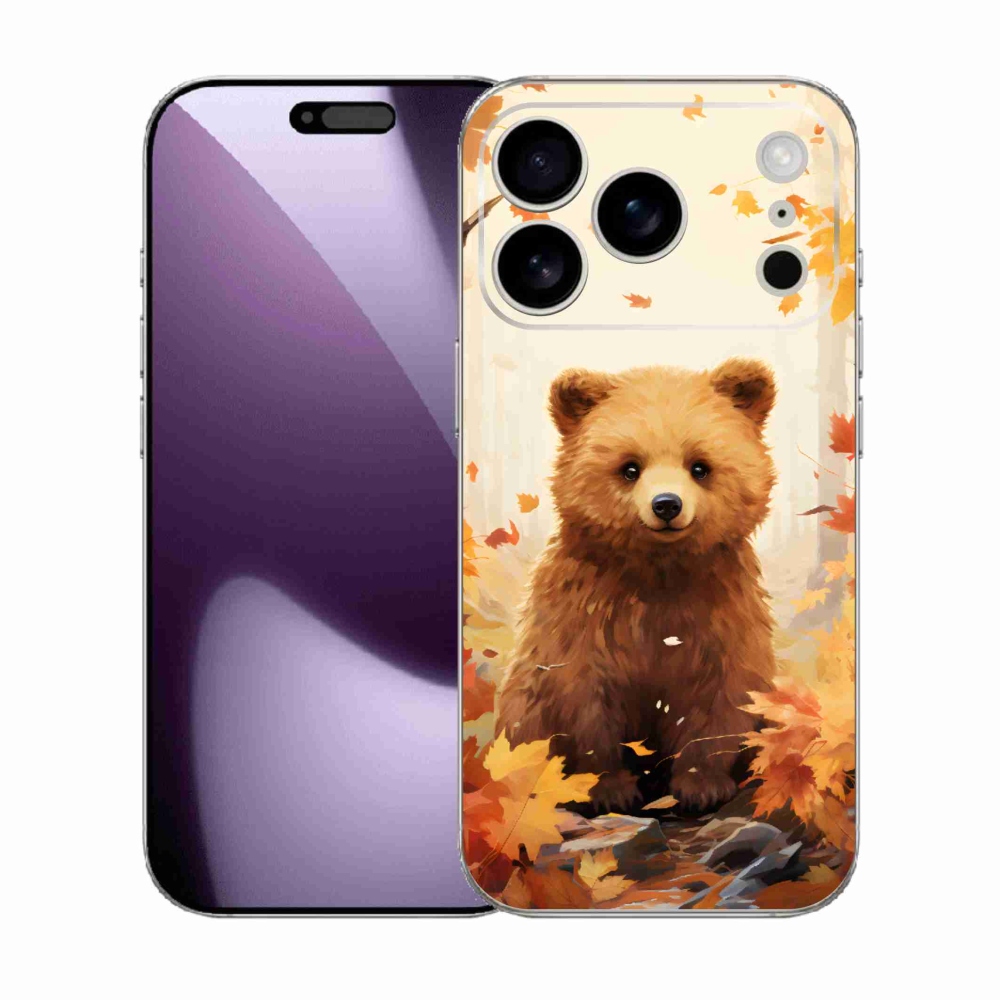 Gelový kryt mmCase na iPhone 17 Pro - medvěd v lese
