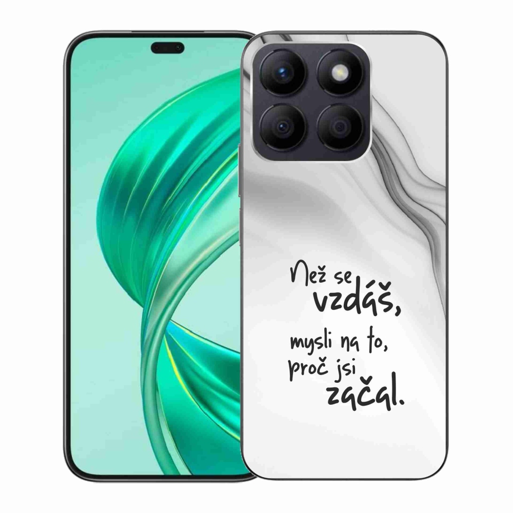 Gelový kryt mmCase na Honor X8b - citát 2 bílé pozadí