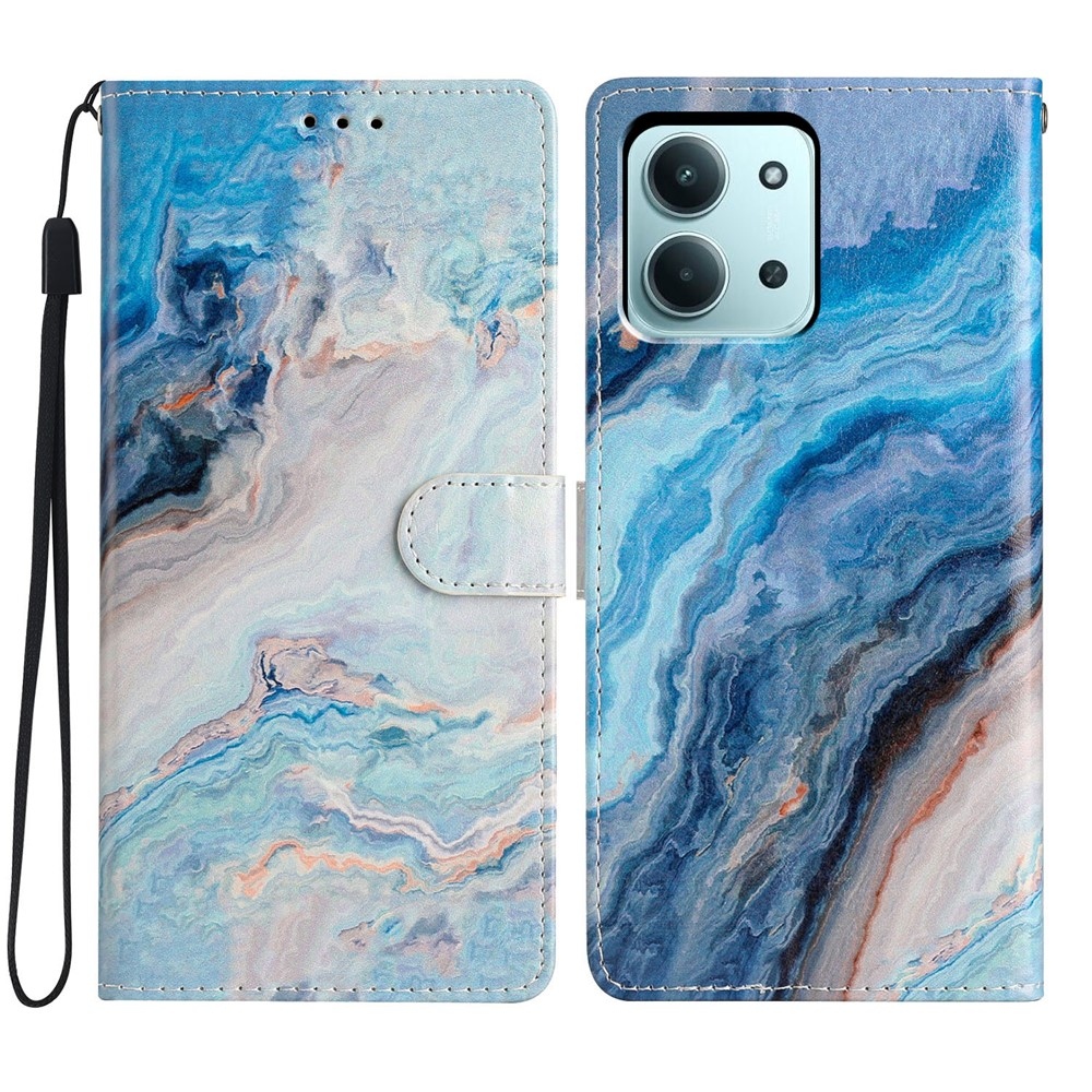Unique knížkové pouzdro na Xiaomi Redmi 15C 4G/5G (173mm) - modrý mramor