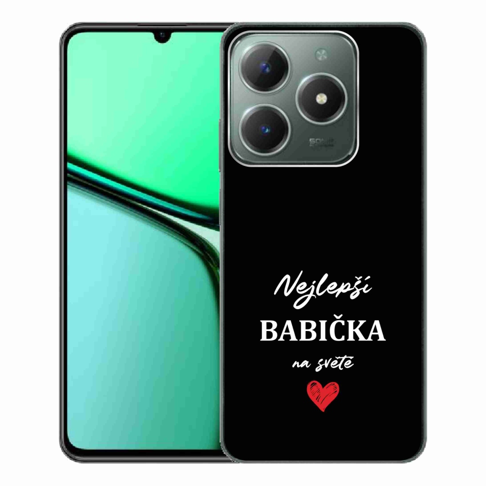Gelový kryt mmCase na Realme C61 - nejlepší babička 1 černé pozadí