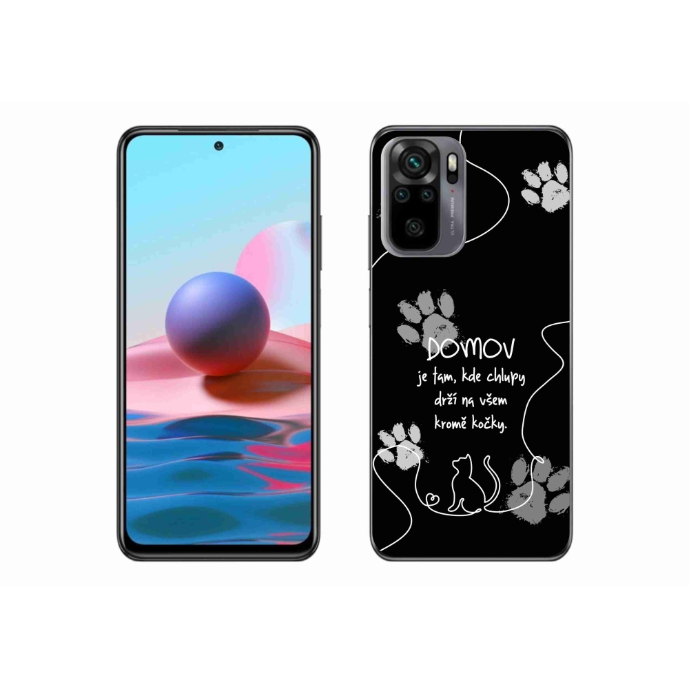 Gelový kryt mmCase na Xiaomi Redmi Note 10S - kočičí motiv černé pozadí