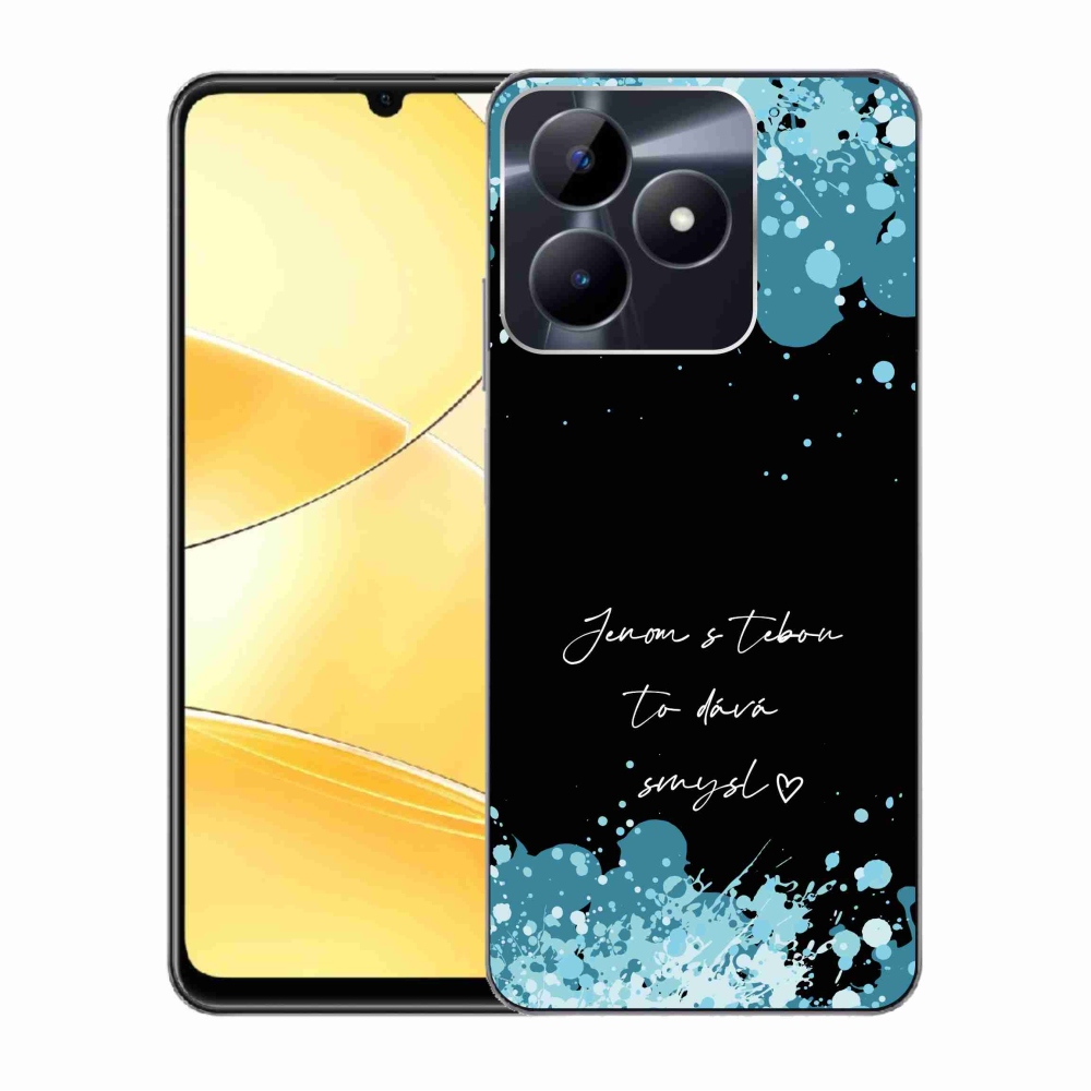 Gelový kryt mmCase na Realme C51/C53 - zamilovaný text černé pozadí
