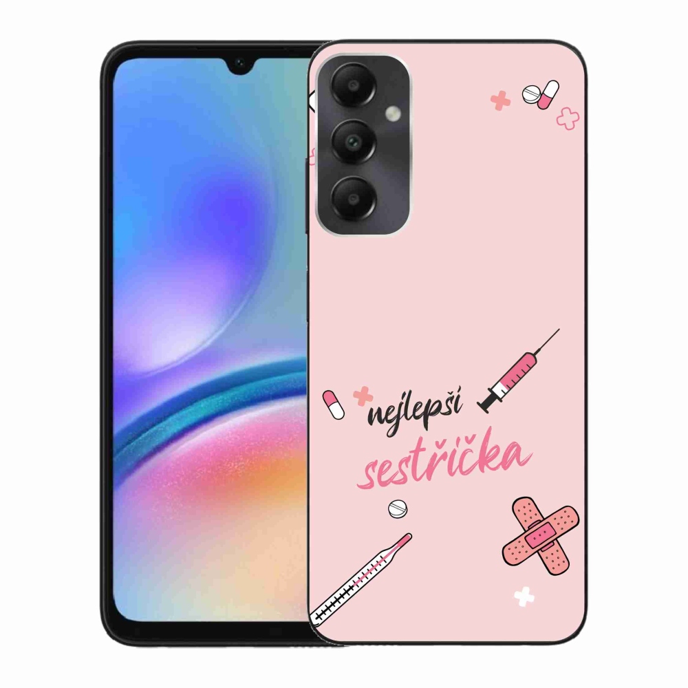 Gelový kryt mmCase na Samsung Galaxy A05s - nejlepší sestřička růžové pozadí