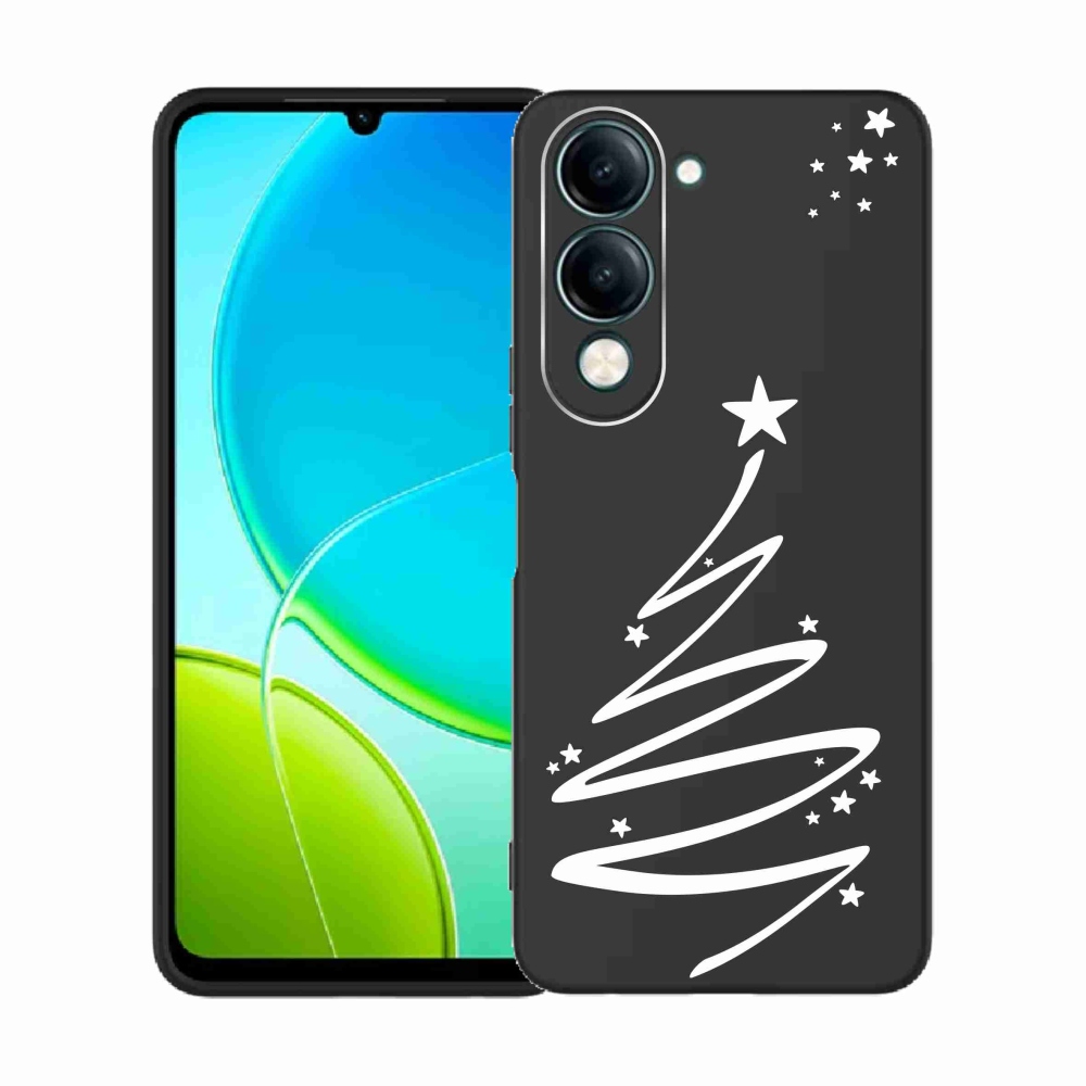 Gelový kryt mmCase na Vivo Y29s 5G - bílý stromeček na průhledném pozadí