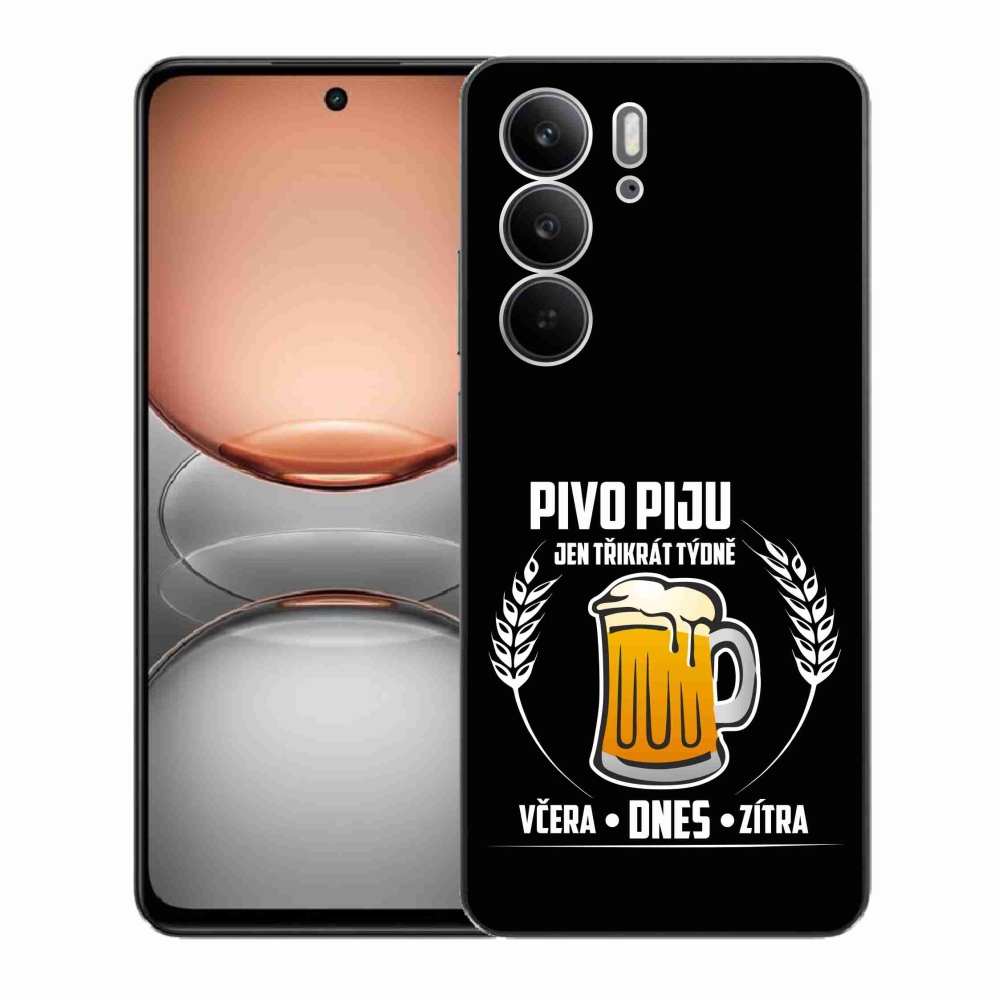 Gelový kryt mmCase na Realme C75 - pivní motiv černé pozadí