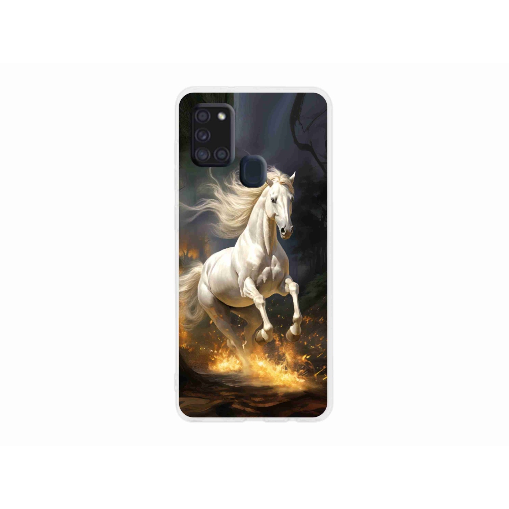 Gelový kryt mmCase na Samsung Galaxy A21s - bílý kůň 2