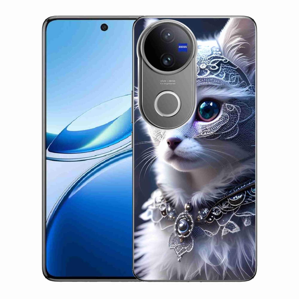 Gelový kryt mmCase na Vivo V50 5G - bílá kočka