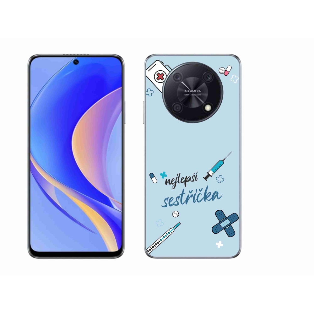 Gelový kryt mmCase na Huawei Nova Y90 - nejlepší sestřička modré pozadí