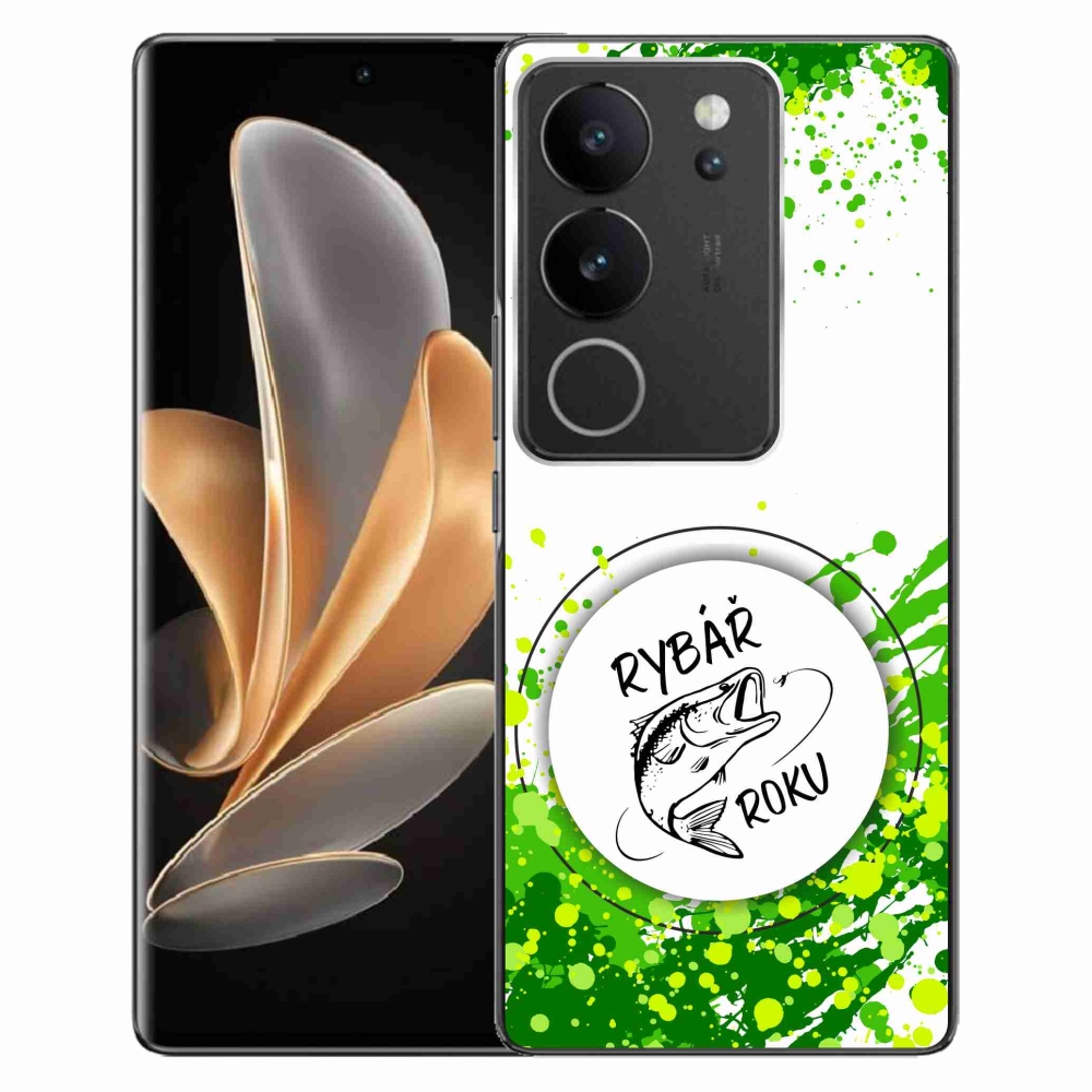 Gelový kryt mmCase na Vivo V29 5G - rybář roku bílé pozadí