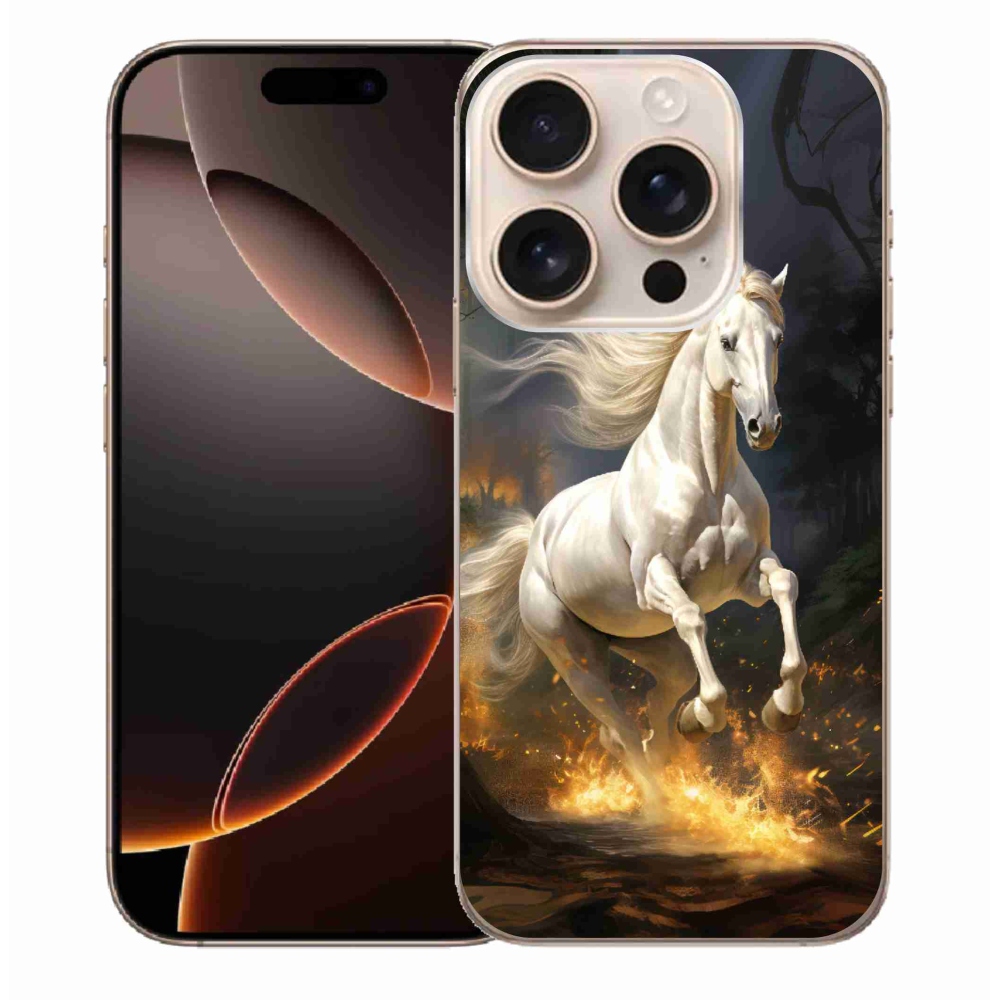 Gelový kryt mmCase na iPhone 16 Pro Max - bílý kůň 2