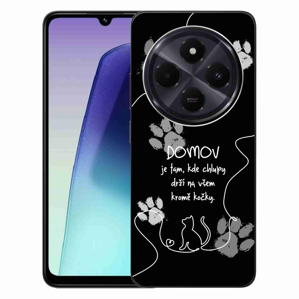 Gelový kryt mmCase na Xiaomi Redmi 14C/Poco C75 - kočičí motiv černé pozadí