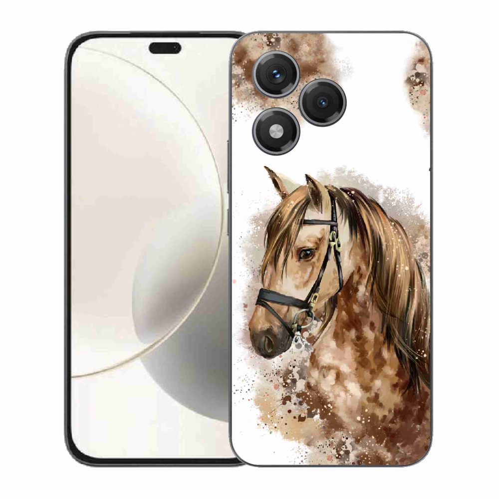 Gelový kryt mmCase na Honor 400 Lite - hnědý kreslený kůň