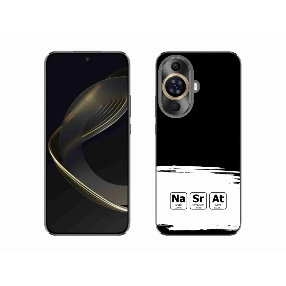 Gelový kryt mmCase na Huawei Nova 11 - chemické prvky bíločerné pozadí