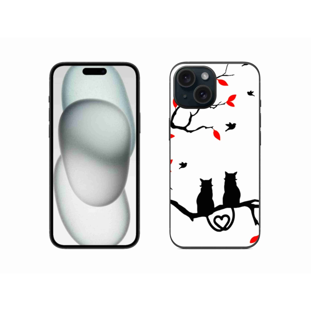 Gelový kryt mmCase na iPhone 15 - kočičí láska