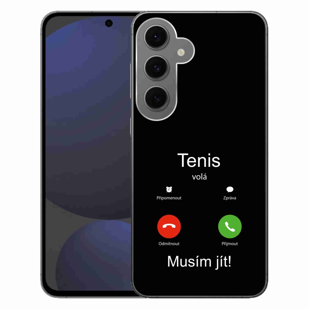 Gelový kryt mmCase na Samsung Galaxy S24 FE - tenis volá černé pozadí