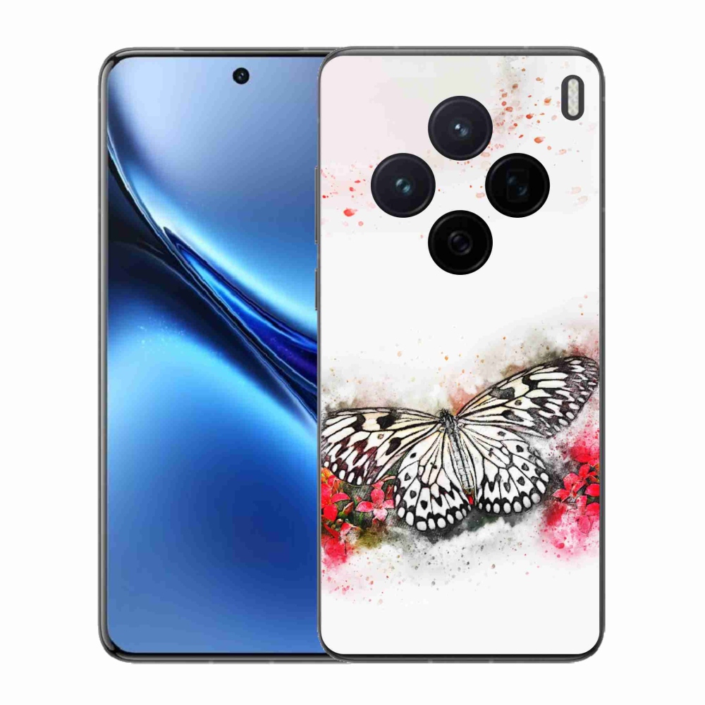 Gelový kryt mmCase na Vivo X200 5G - černobílý motýl