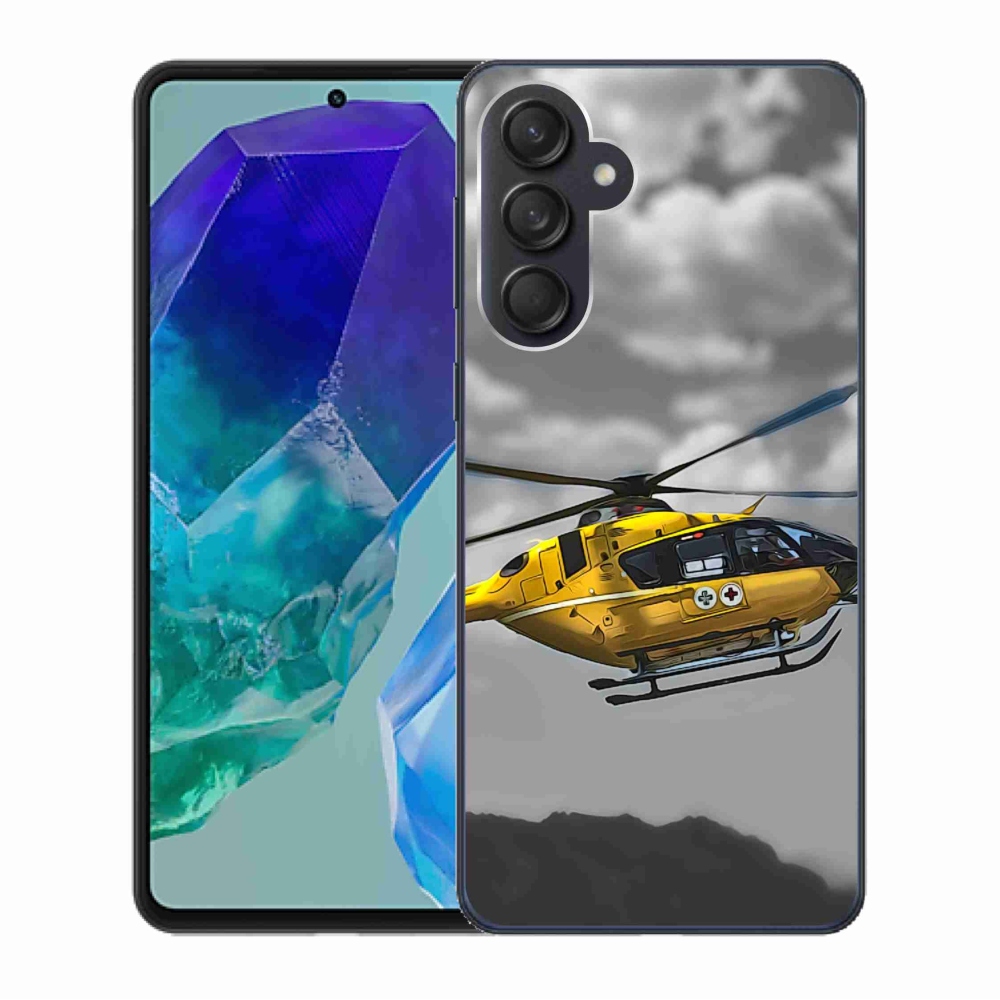 Gelový kryt mmCase na Samsung Galaxy M55 5G - žlutá helikoptéra