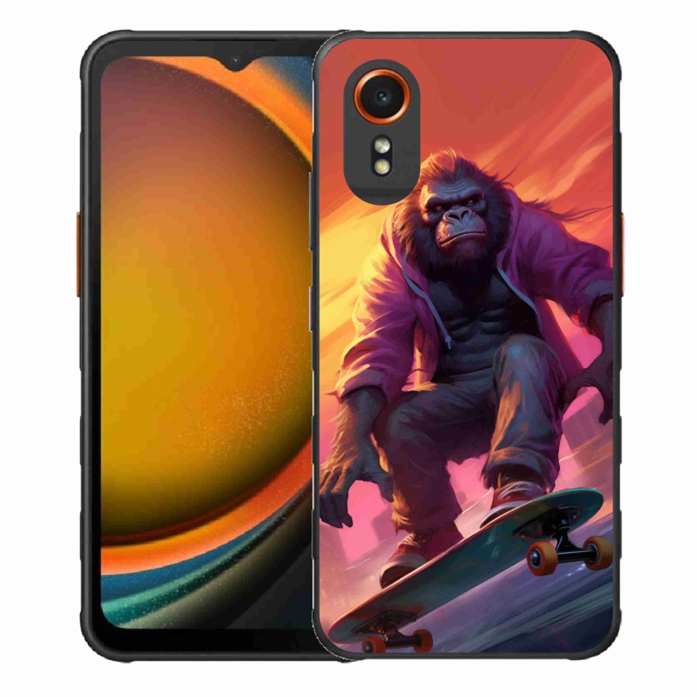 Gelový kryt mmCase na Samsung Galaxy Xcover 7 - gorila na skateboardu