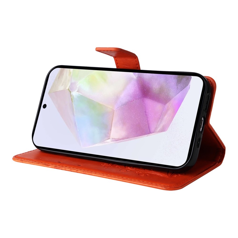 Big Butterfly knížkové pouzdro na Samsung Galaxy A36 5G - oranžové