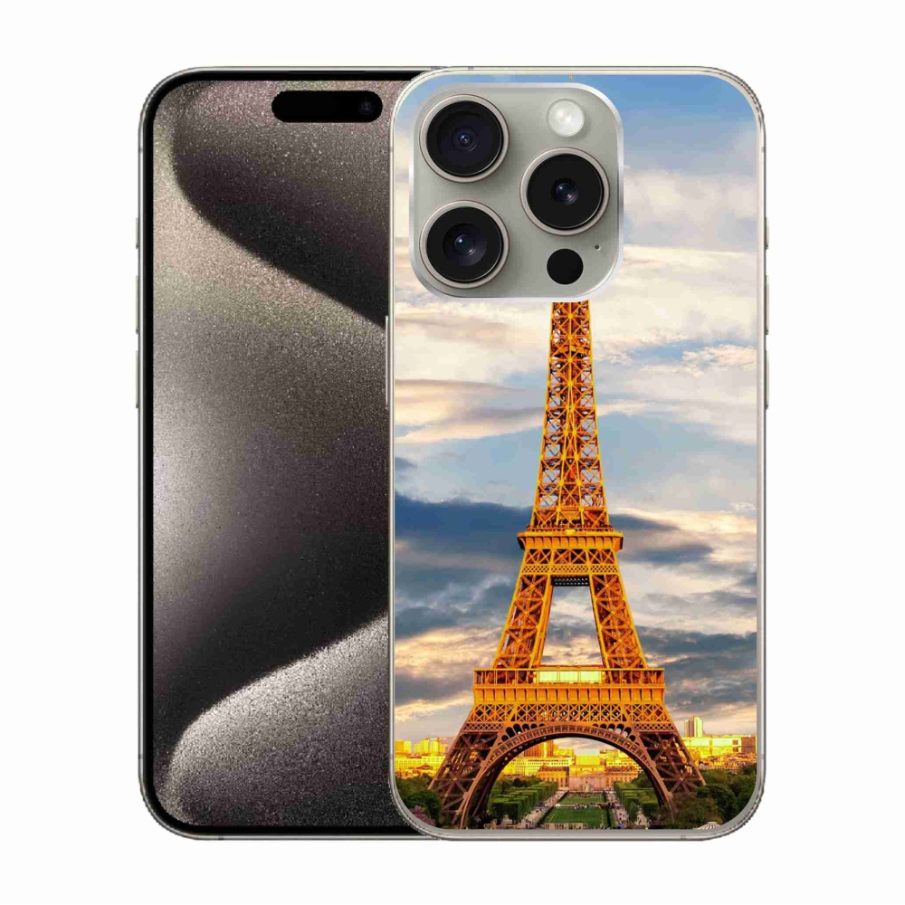 Gelový kryt mmCase na iPhone 15 Pro - eiffelova věž 3