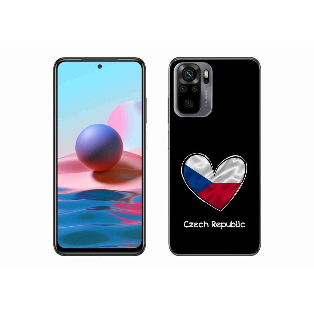 Gelový kryt mmCase na Xiaomi Redmi Note 10 4G - vlajka srdce černé pozadí