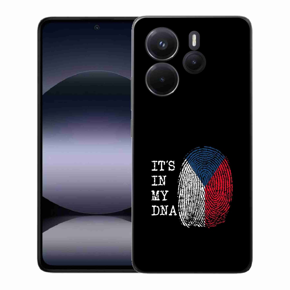 Gelový kryt mmCase na Xiaomi Redmi Note 14 - vlajka otisk prstu černé pozadí