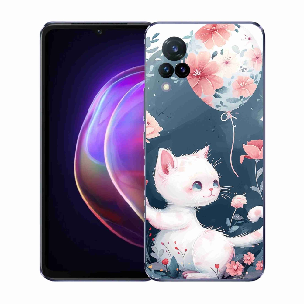 Gelový kryt mmCase na Vivo V21 4G/5G - kotě s balónkem