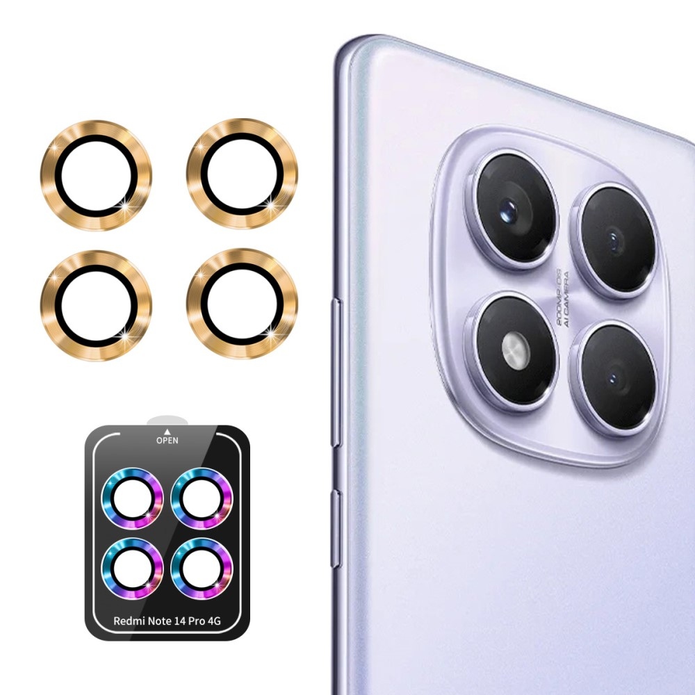 ENK Metal sklo čočky fotoaparátu na Xiaomi Redmi Note 14 Pro (samostatná skla) - zlaté