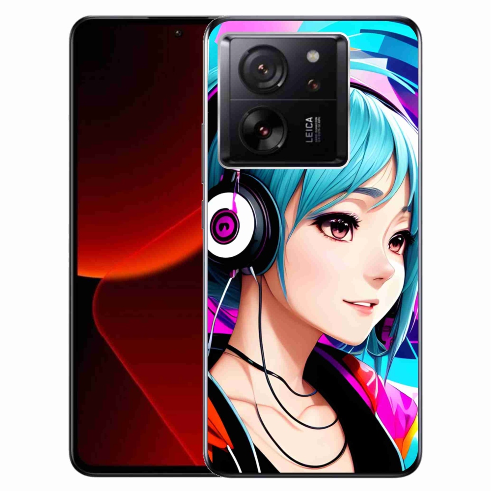 Gelový kryt mmCase na Xiaomi 13T/13T Pro - dívka se sluchátky