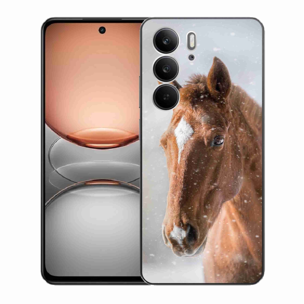 Gelový kryt mmCase na Realme C75 - hnědý kůň 2