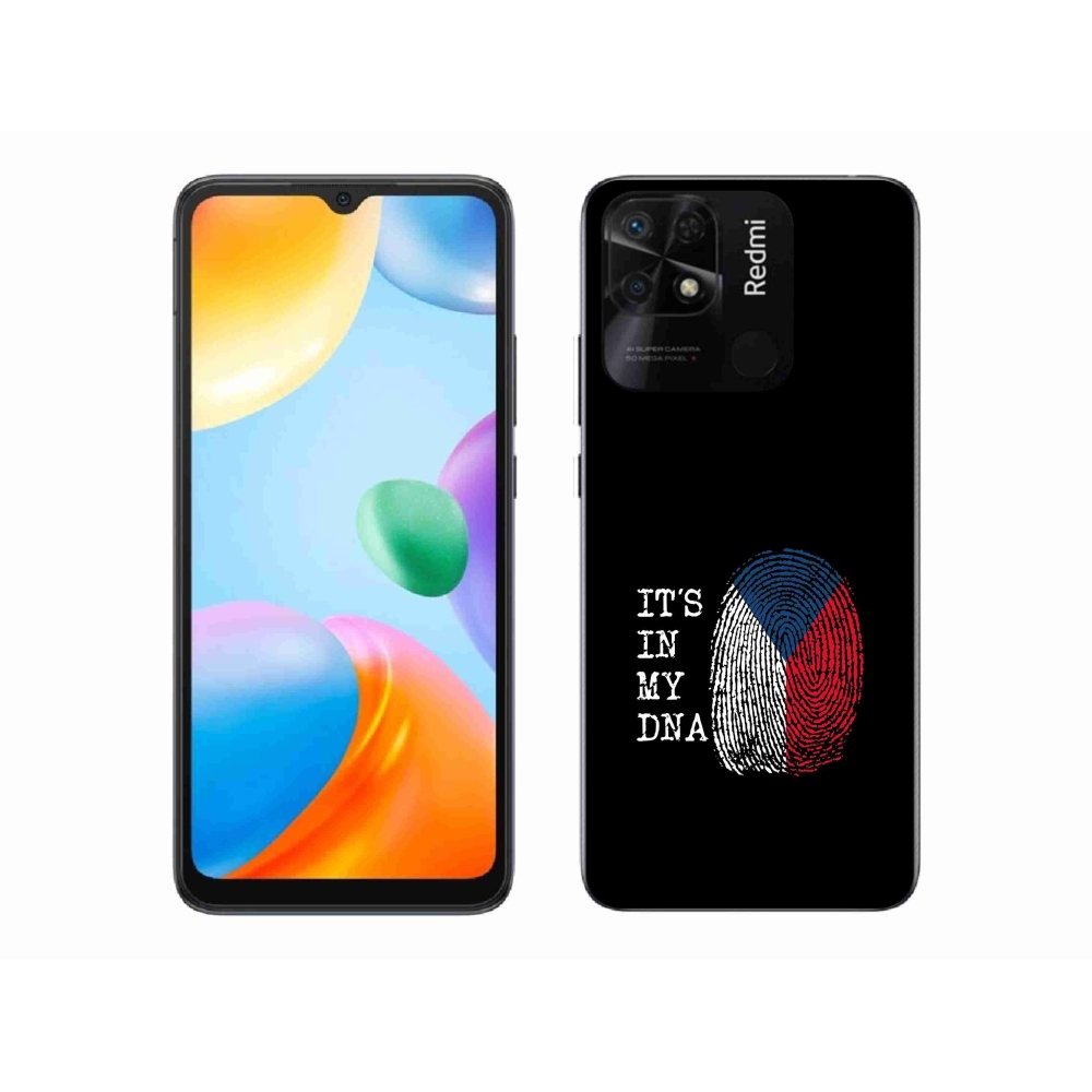 Gelový kryt mmCase na Xiaomi Redmi 10C - vlajka otisk prstu černé pozadí