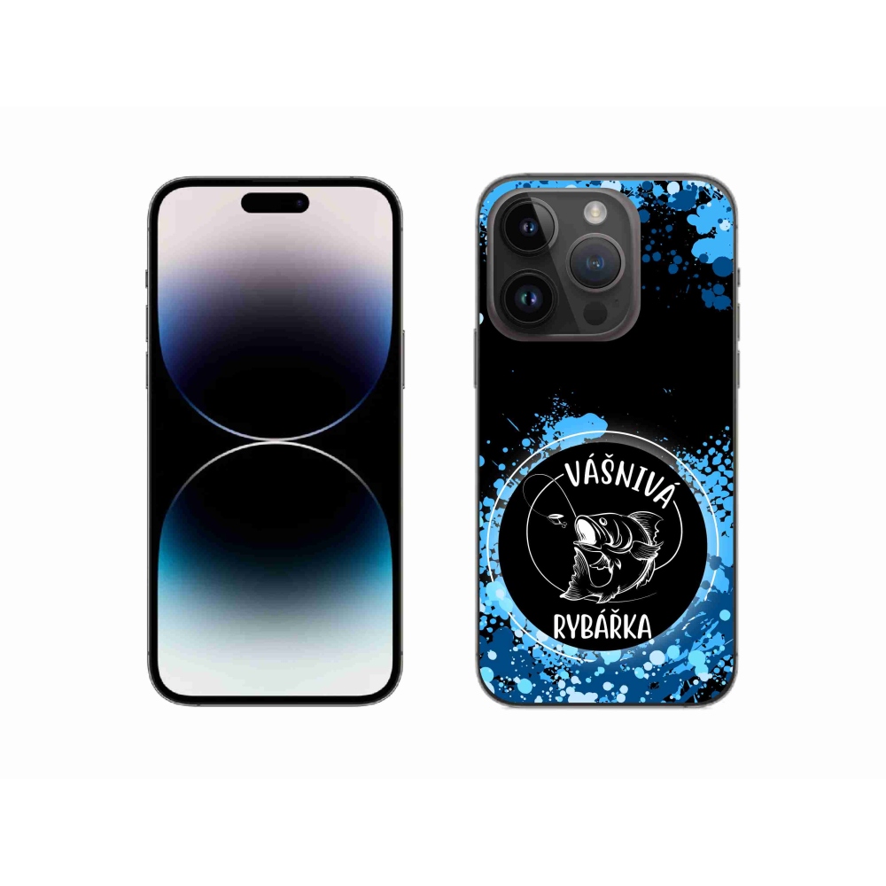 Gelový kryt mmCase na iPhone 14 Pro 6.1 - vášnivá rybářka černé pozadí