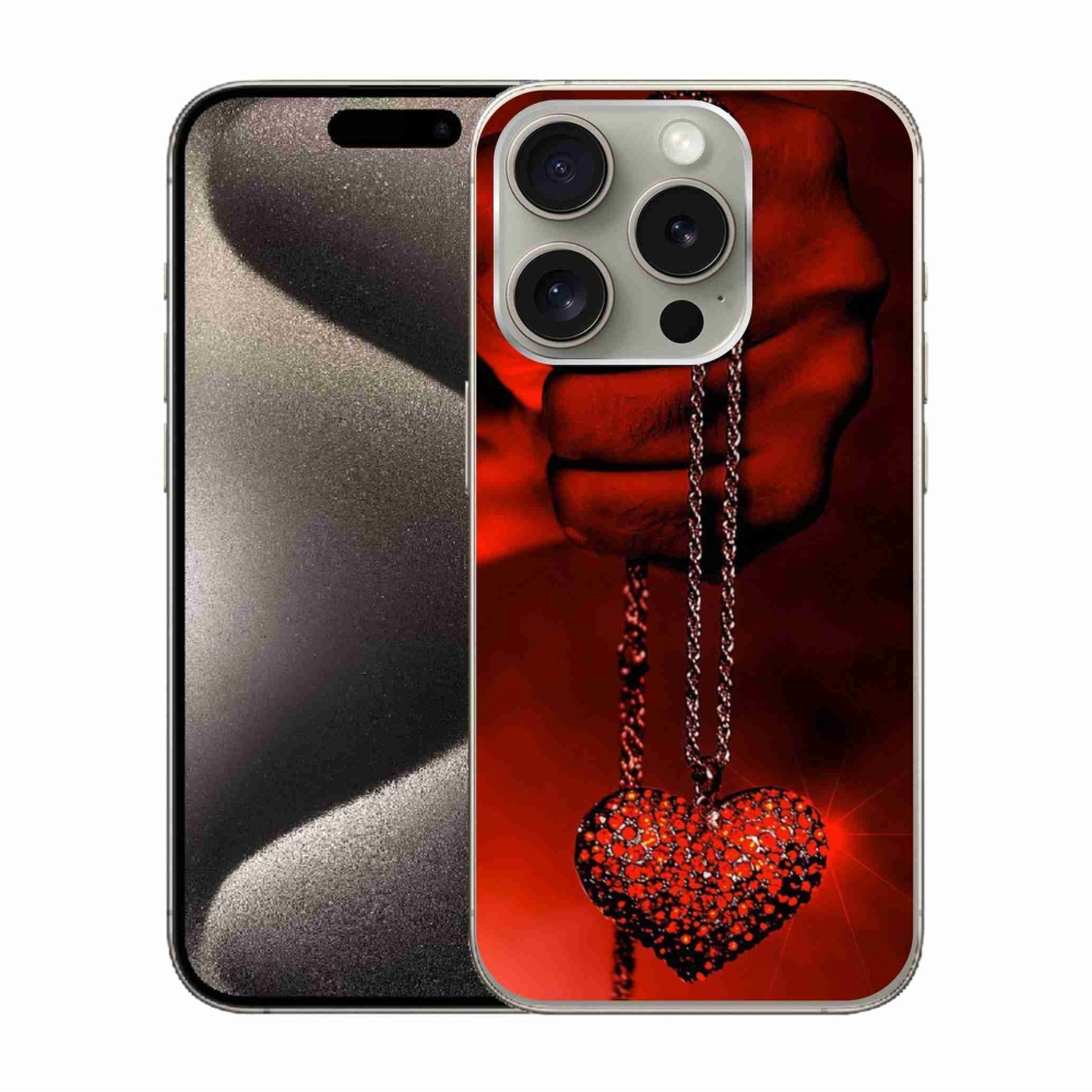 Gelový kryt mmCase na iPhone 15 Pro - náhrdelník