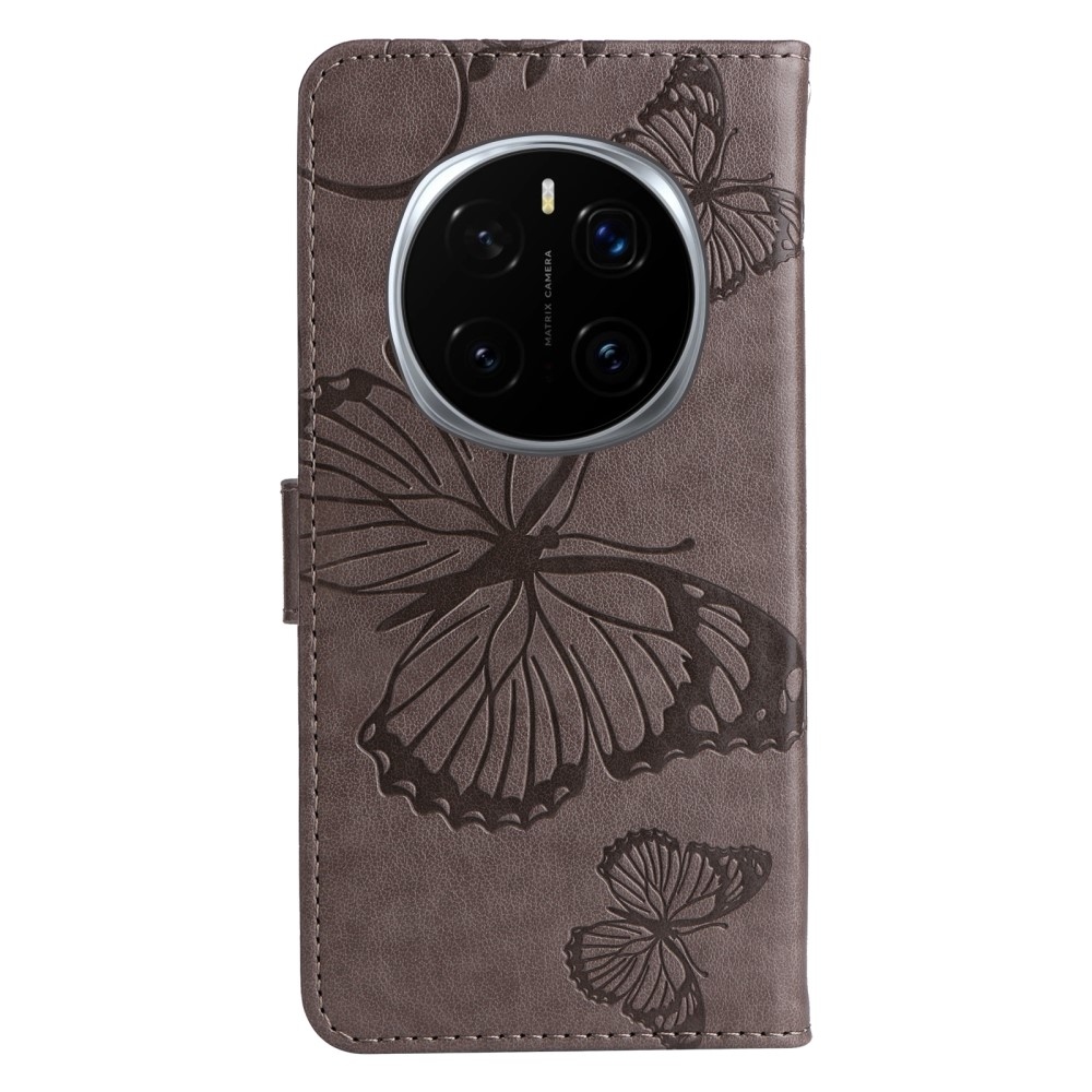 Big Butterfly knížkové pouzdro na Honor Magic 7 Pro 5G - šedé