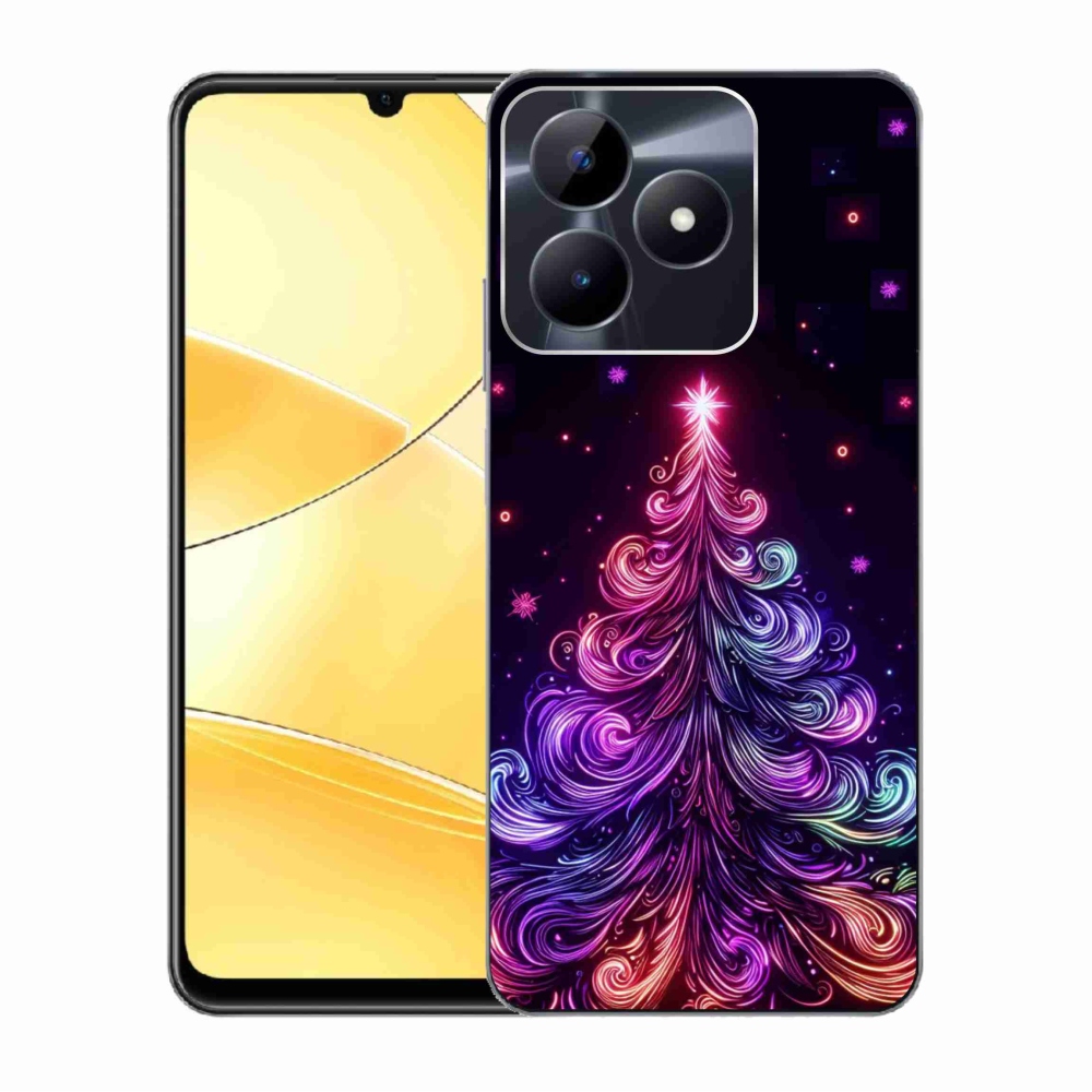 Gelový kryt mmCase na Realme C51/C53 - neonový vánoční stromek 1