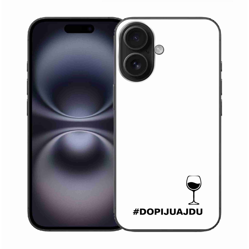 Gelový kryt mmCase na iPhone 16 - vinný motiv bílé pozadí