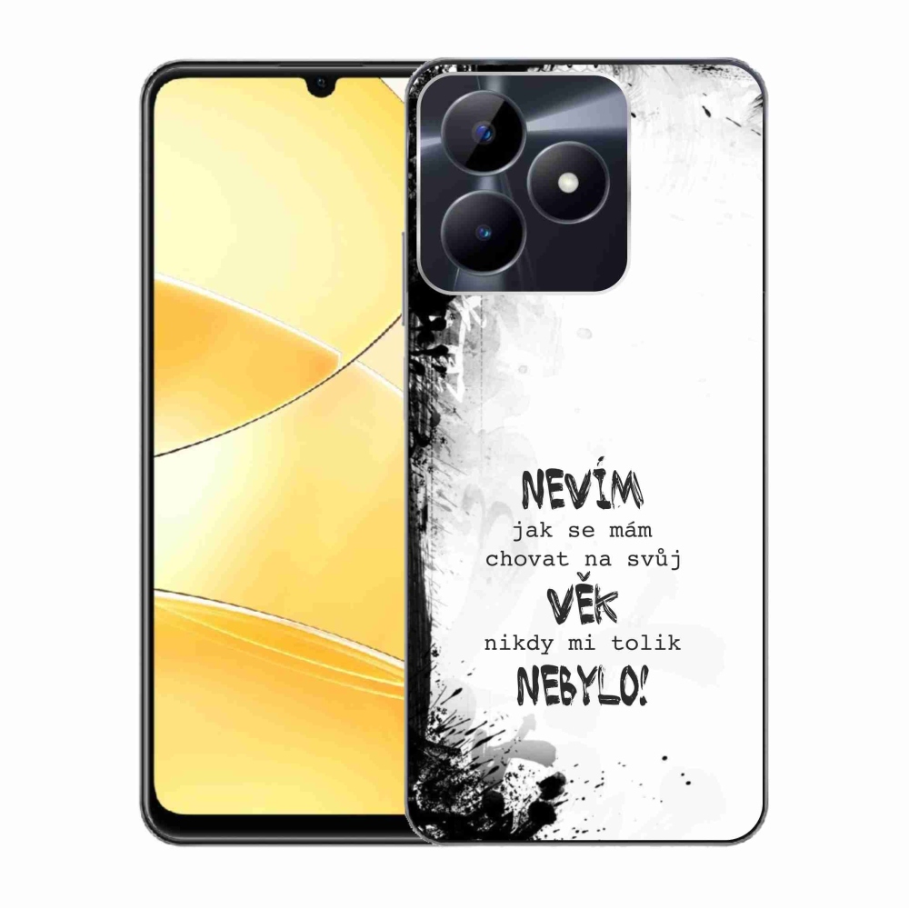 Gelový kryt mmCase na Realme C51/C53 - vtipný text 14 bílé pozadí