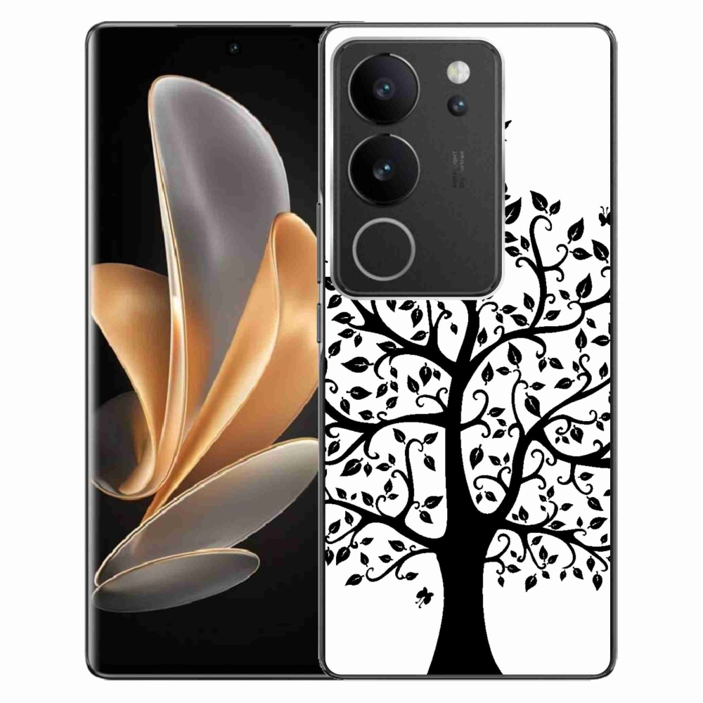 Gelový kryt mmCase na Vivo V29 5G - černobílý strom