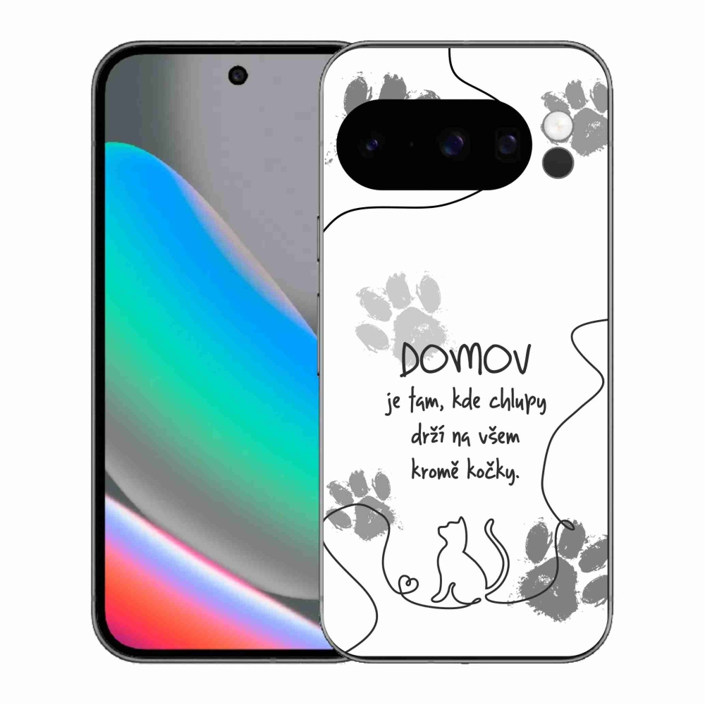 Gelový kryt mmCase na Google Pixel 10 Pro - kočičí motiv bílé pozadí