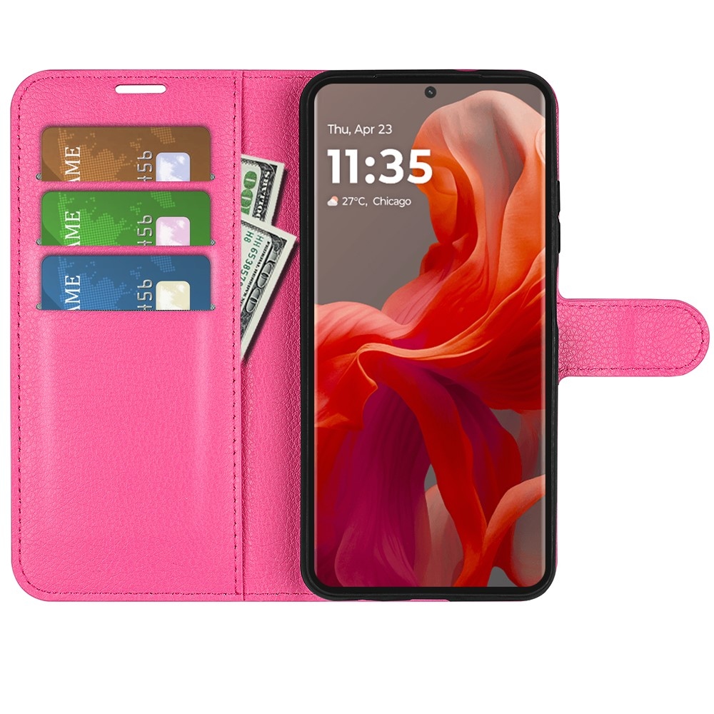 Litchi knížkové pouzdro na Motorola Moto G85 5G - rose