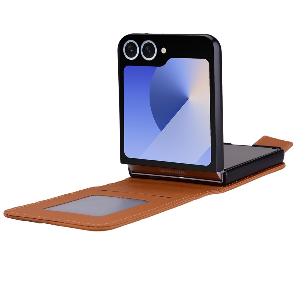 Gridy knížkové pouzdro na Samsung Galaxy Z Flip7 5G - hnědé