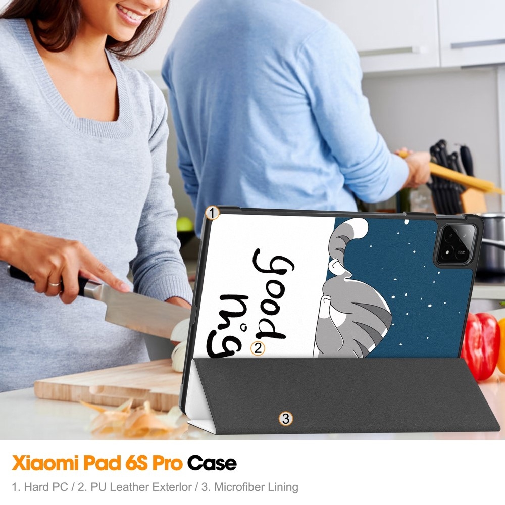 Patte chytré zavírací pouzdro na tablet Xiaomi Pad 6S Pro - kočka