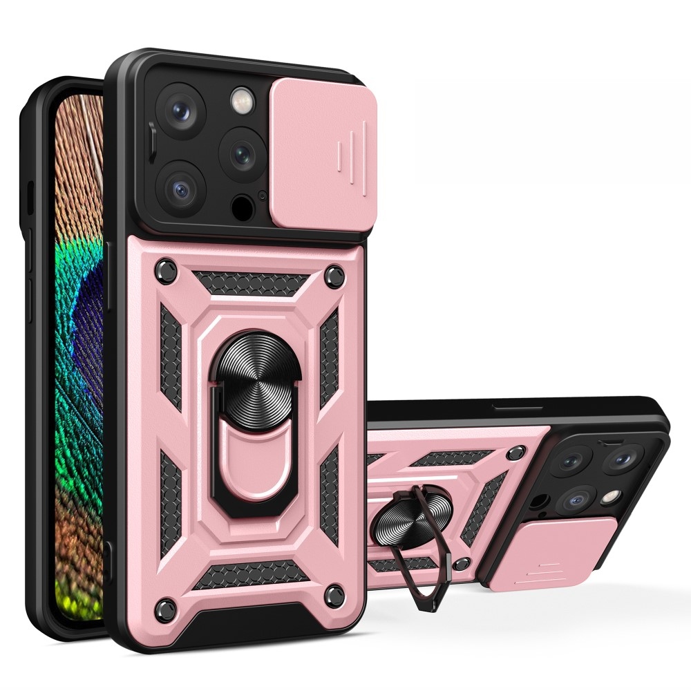 Slide odolný kryt na iPhone 15 Pro - růžovozlatý