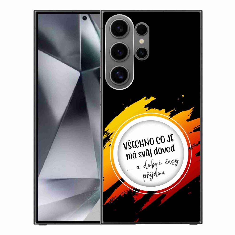 Gelový kryt mmCase na Samsung Galaxy S24 Ultra - citát 3 černé pozadí
