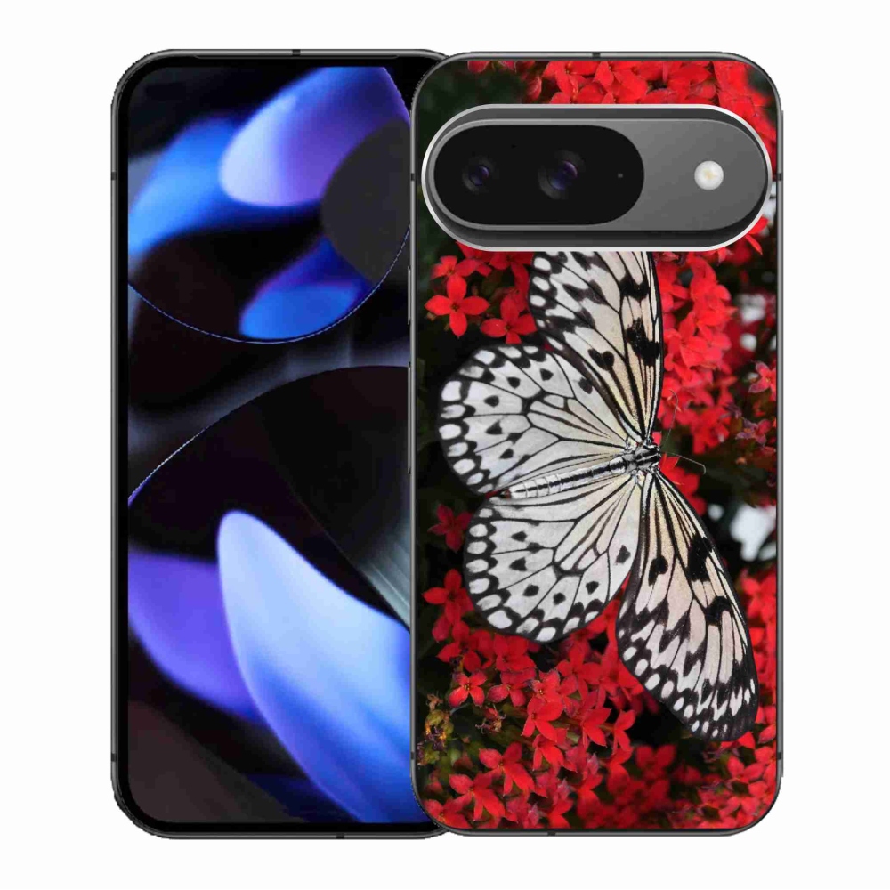 Gelový kryt mmCase na Google Pixel 9/9 Pro - černobílý motýl 1